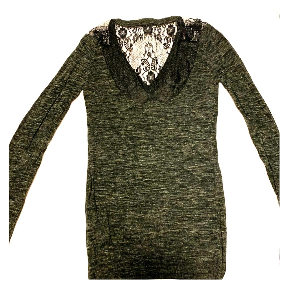 Gray Armani Exchange with lace peek a boo back